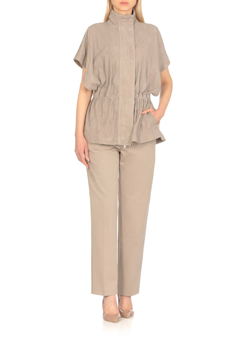 Fabiana Filippi Grey Suede Leather Vest