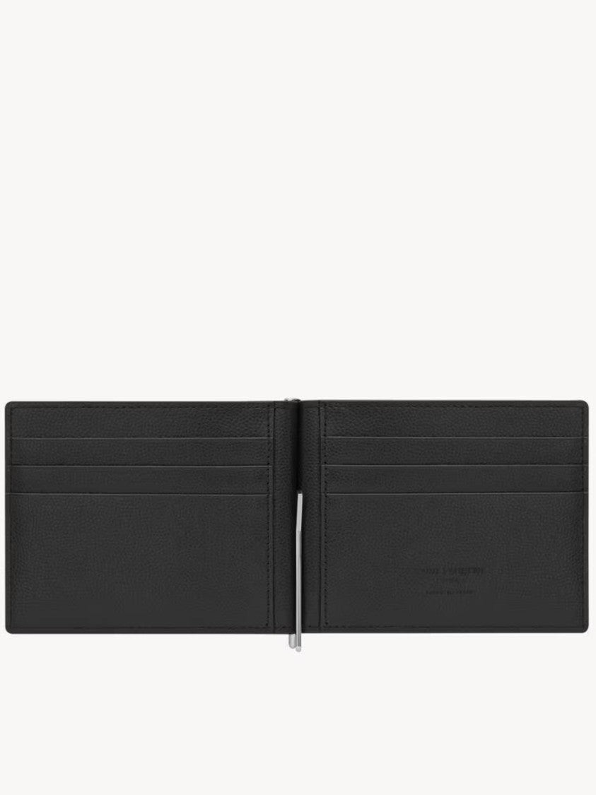 Saint Laurent Rectangular Textured Leather Wallet