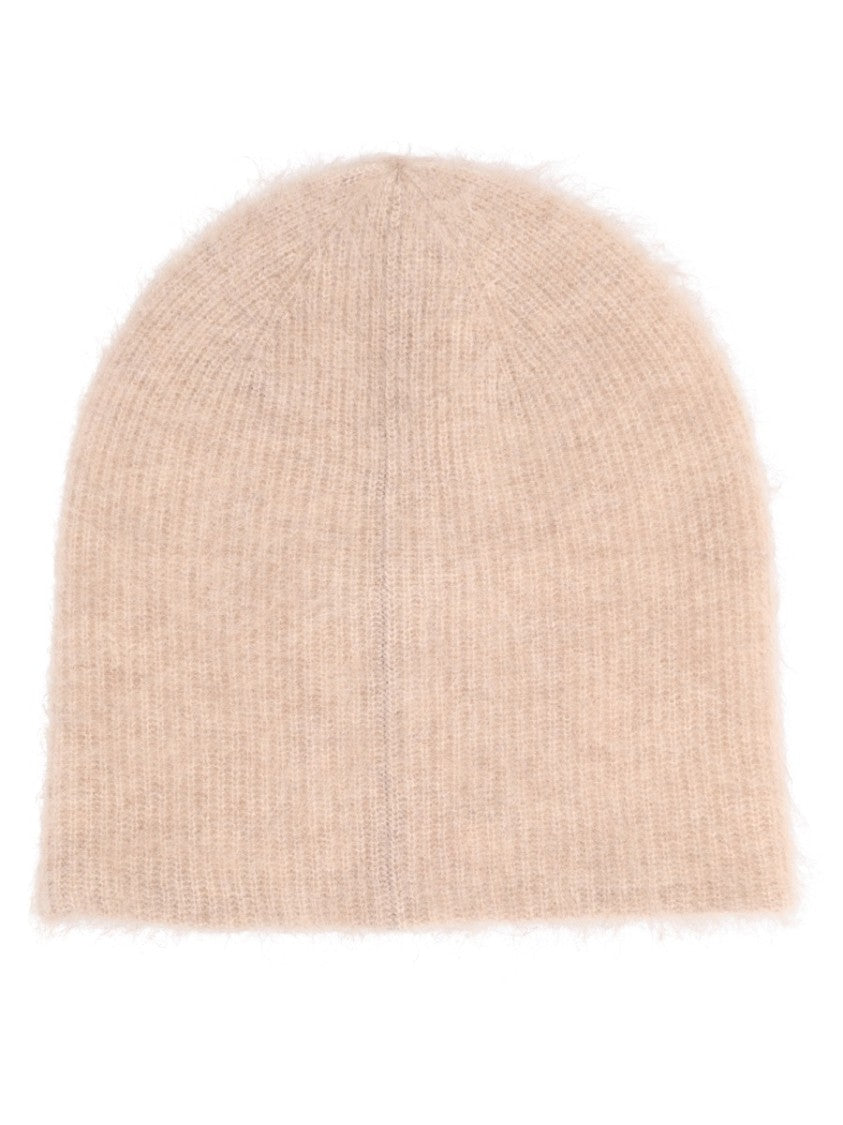 Guest In Residence Beige Cashmere Ribbed Knit Hat
