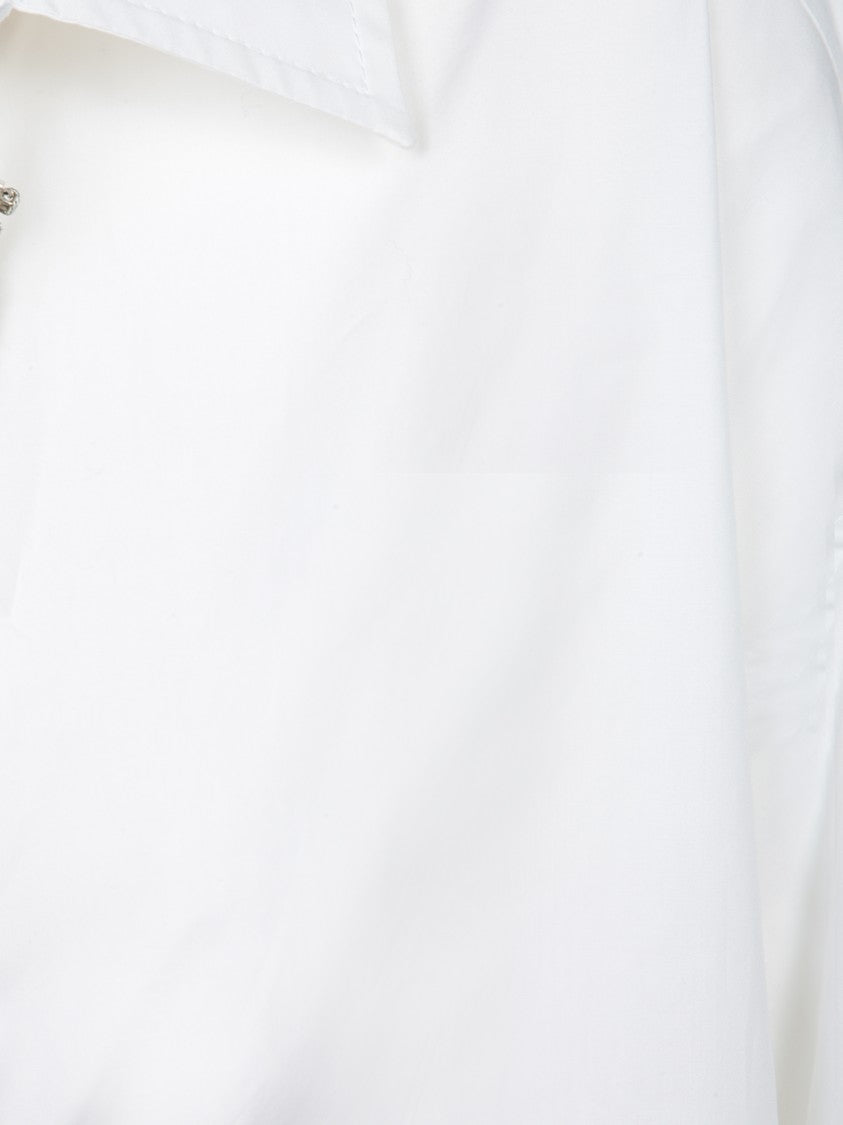 Pinko Classic White Shirt With Deep V-Neckline