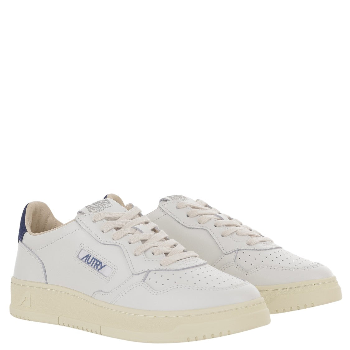 Autry White/Navy Suede Heel Leather Sneakers