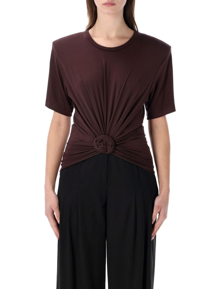 Magda Butrym Sculptural Knot Detail T-Shirt With Removable Shoulder Pads