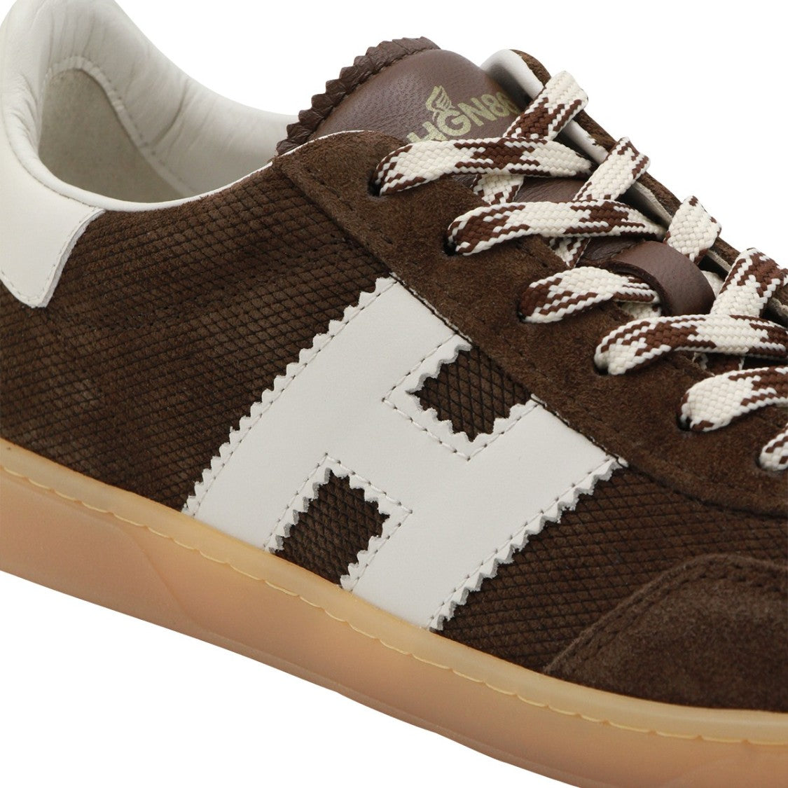 Hogan Low-Top Sneakers With Textured Brown Upper