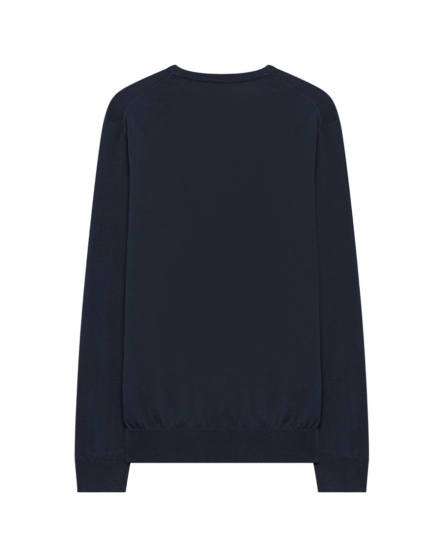 Alpha Studio Midnight Blue Crepe Crewneck Top