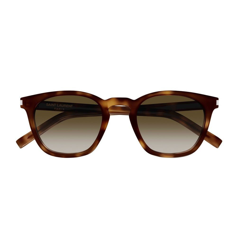 Saint Laurent Sl 28 Linea Corner Angle Panthos-Shape Light Havana Acetate Sunglasses