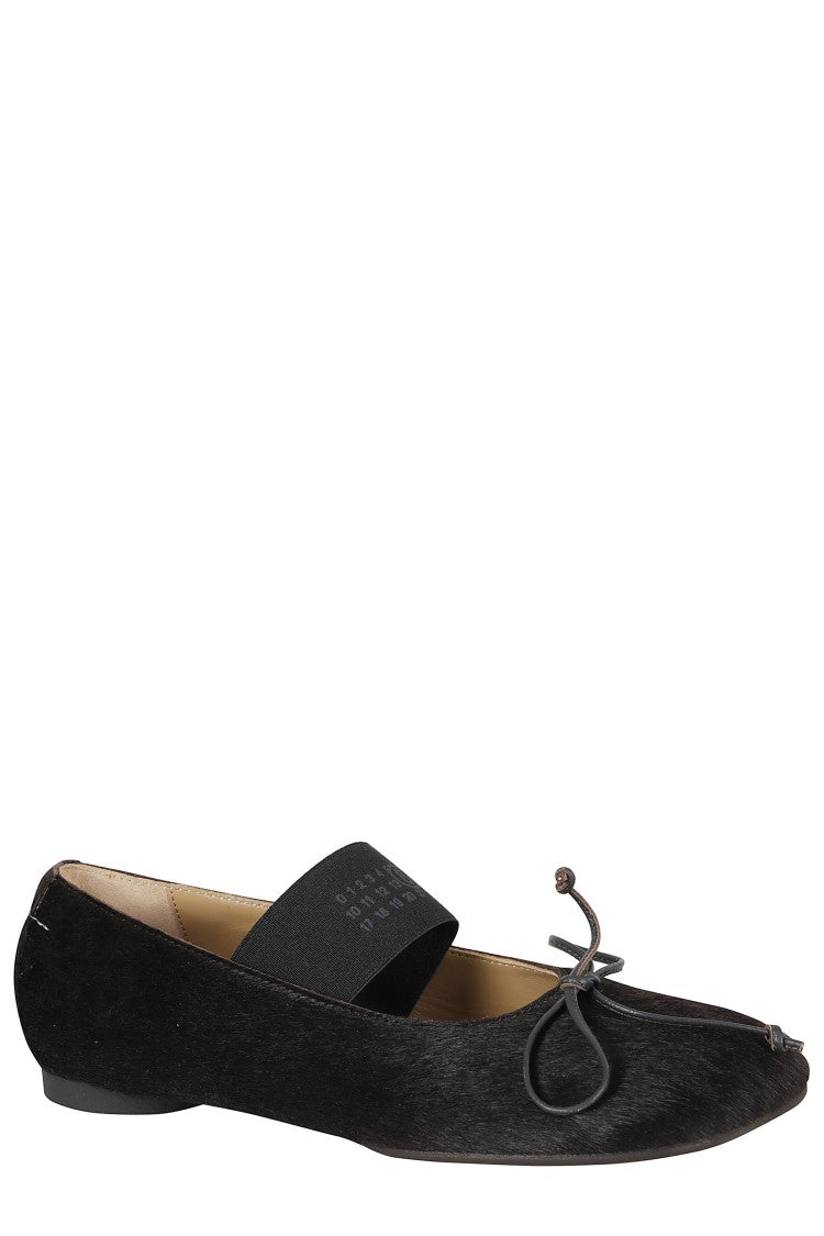 Mm6 By Maison Margiela Bow Detail Leather Ballet Flats