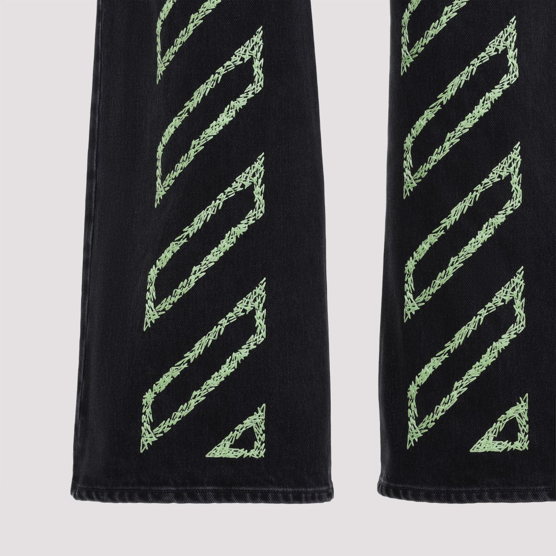 Off-White Flared Leg Relaxed Fit Black Jeans