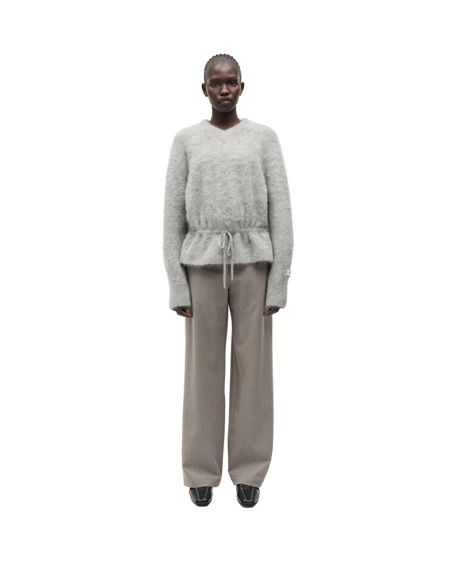 Samsøe Samsøe Grey Salo Melange Brushed V-Neck Sweater