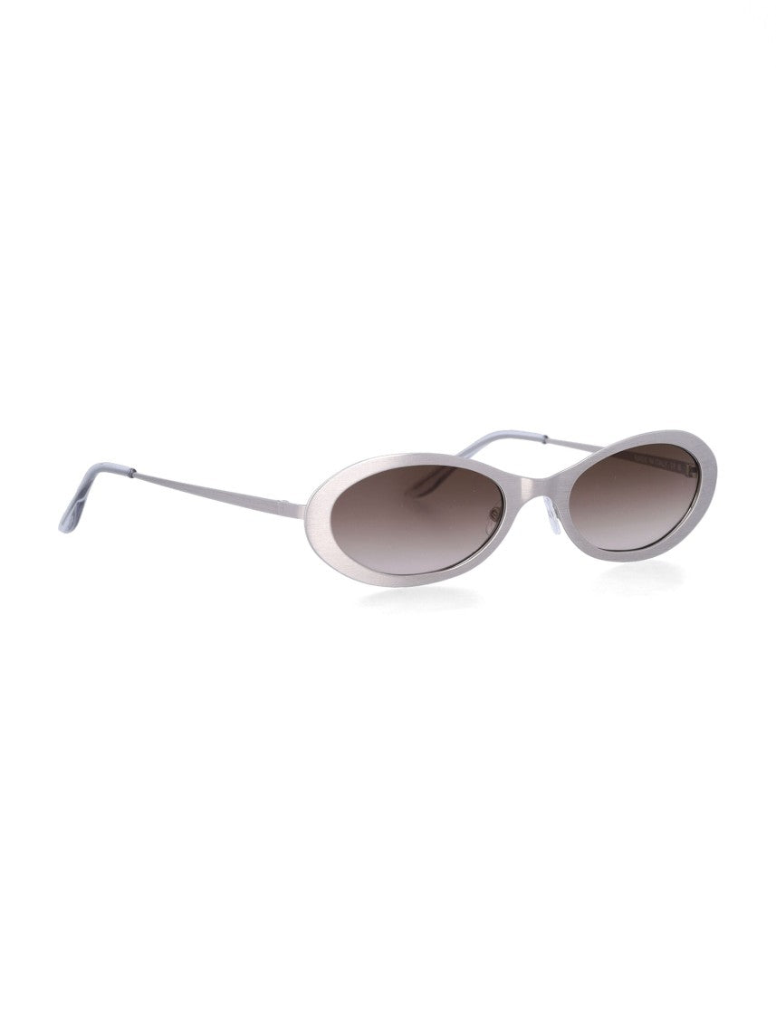 Our Legacy Silver Tad Metallic Oval Sunglasses
