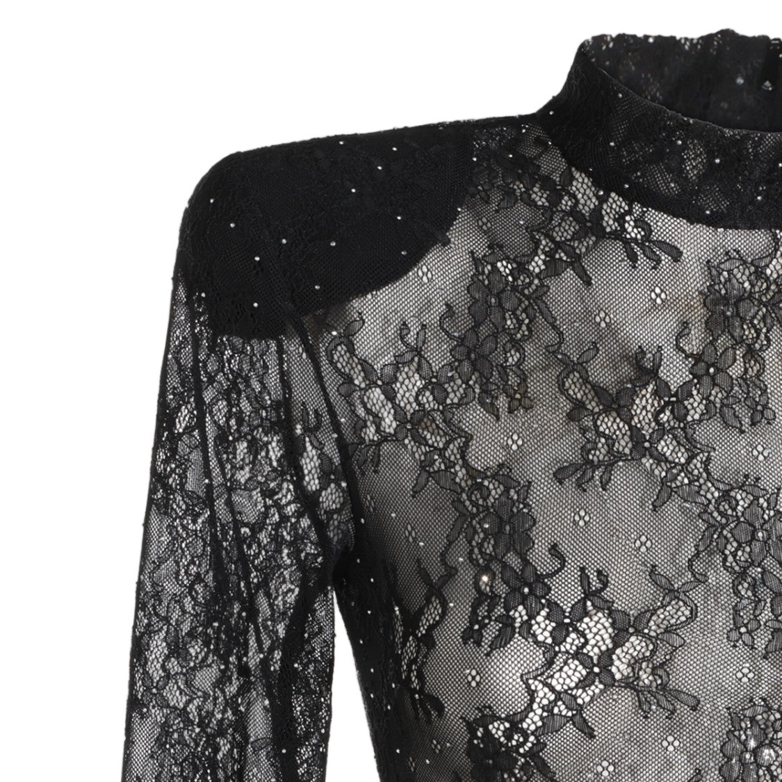 Nissa High-Neck Floral Lace Thong Bodysuit