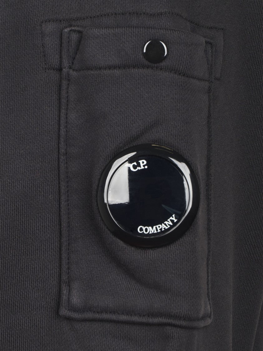 C.P. Company Diagonal Fleece Crewneck Sweatshirt With Lens Detail