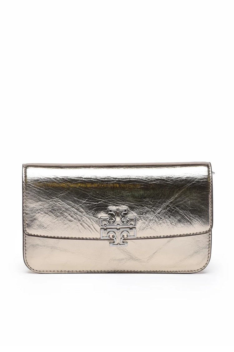 Tory Burch Britten Metallic Chain Wallet Gold
