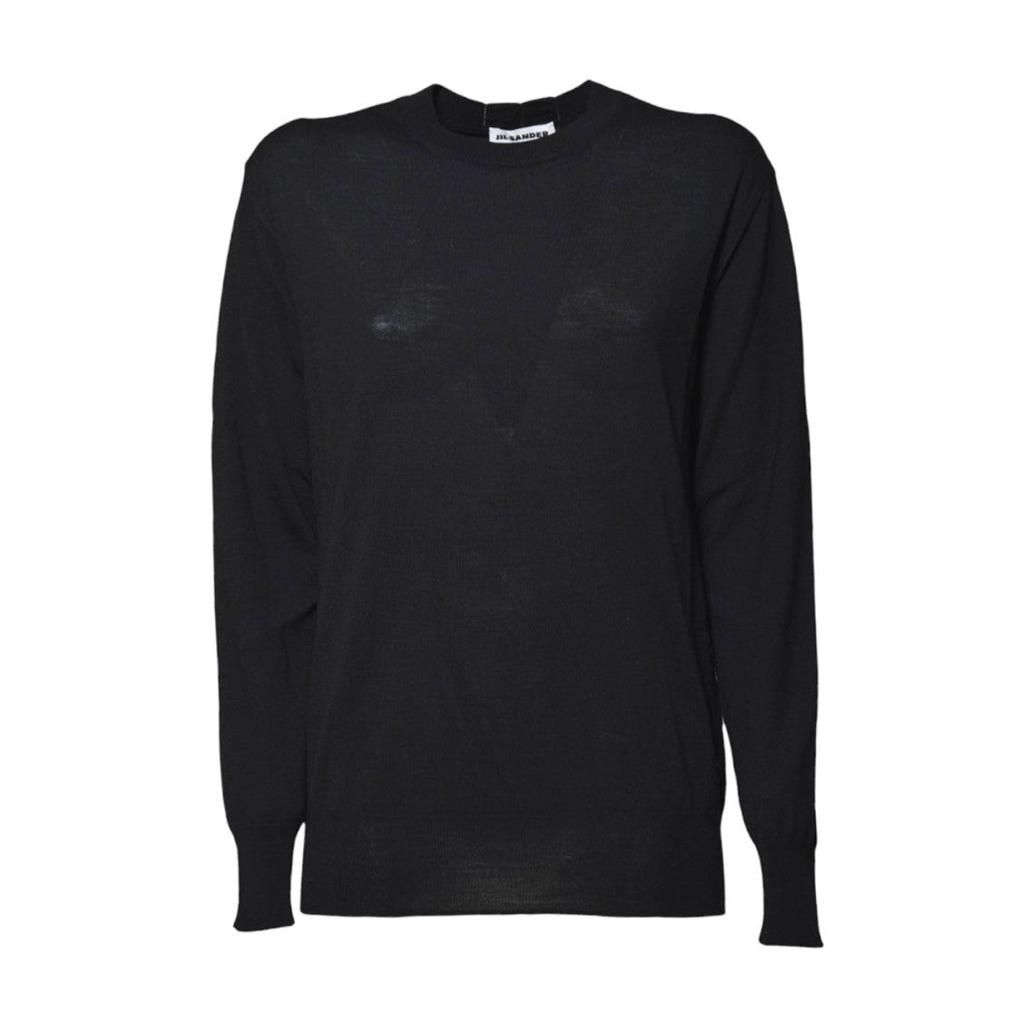 Jil Sander Black Wool Oversized Crewneck Sweater