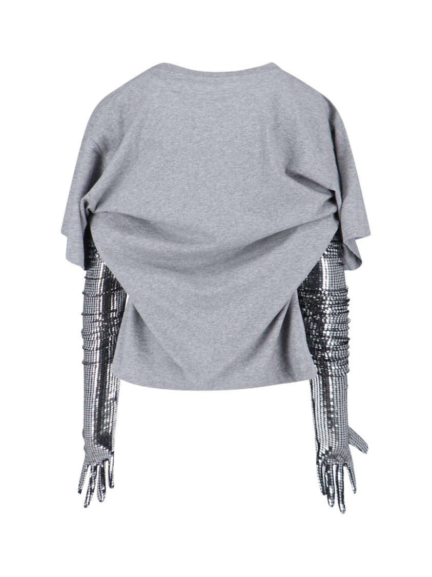 Mm6 By Maison Margiela Numeric Tag Gloves T-Shirt – Grey