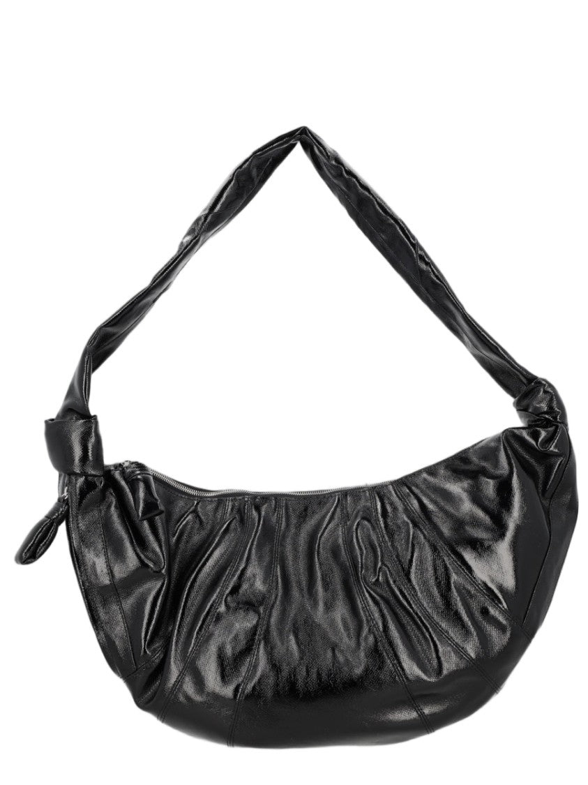 Lemaire Black Knotted Strap Gathered Cotton Shoulder Bag