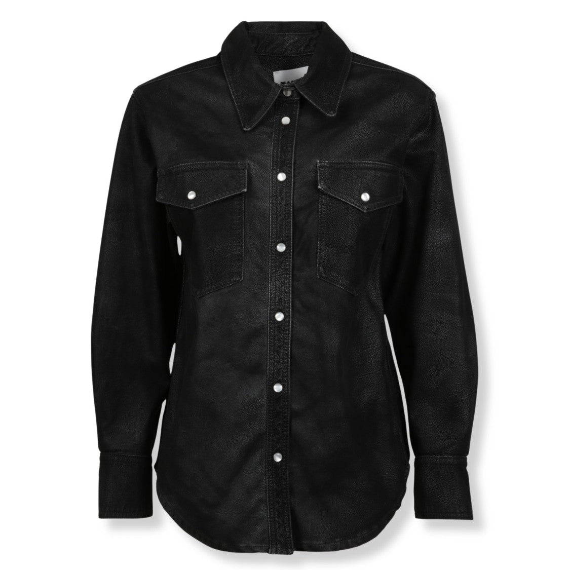 Isabel Marant Étoile Vintage-Style Matte Eco-Leather Shirt With Classic Collar