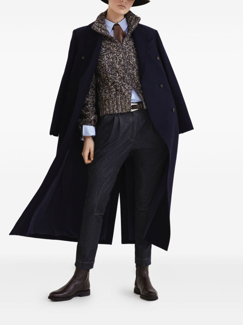 Brunello Cucinelli High Collar Textured Knit Sweater