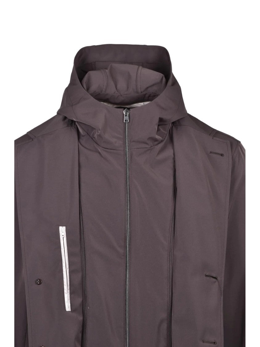Herno Technical Fabric Trench Coat - Brown
