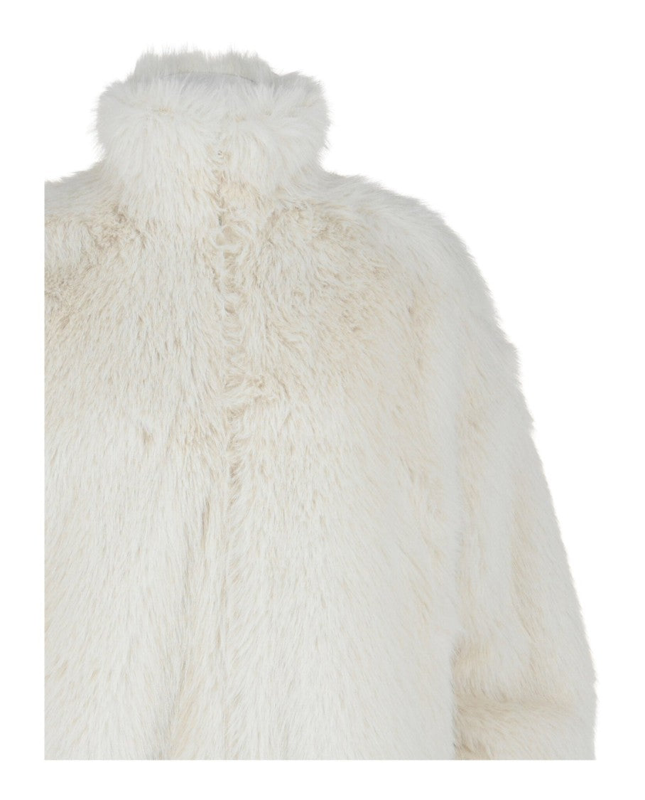 Balenciaga Debossed Bb Logo Oversized Faux Fur Jacket