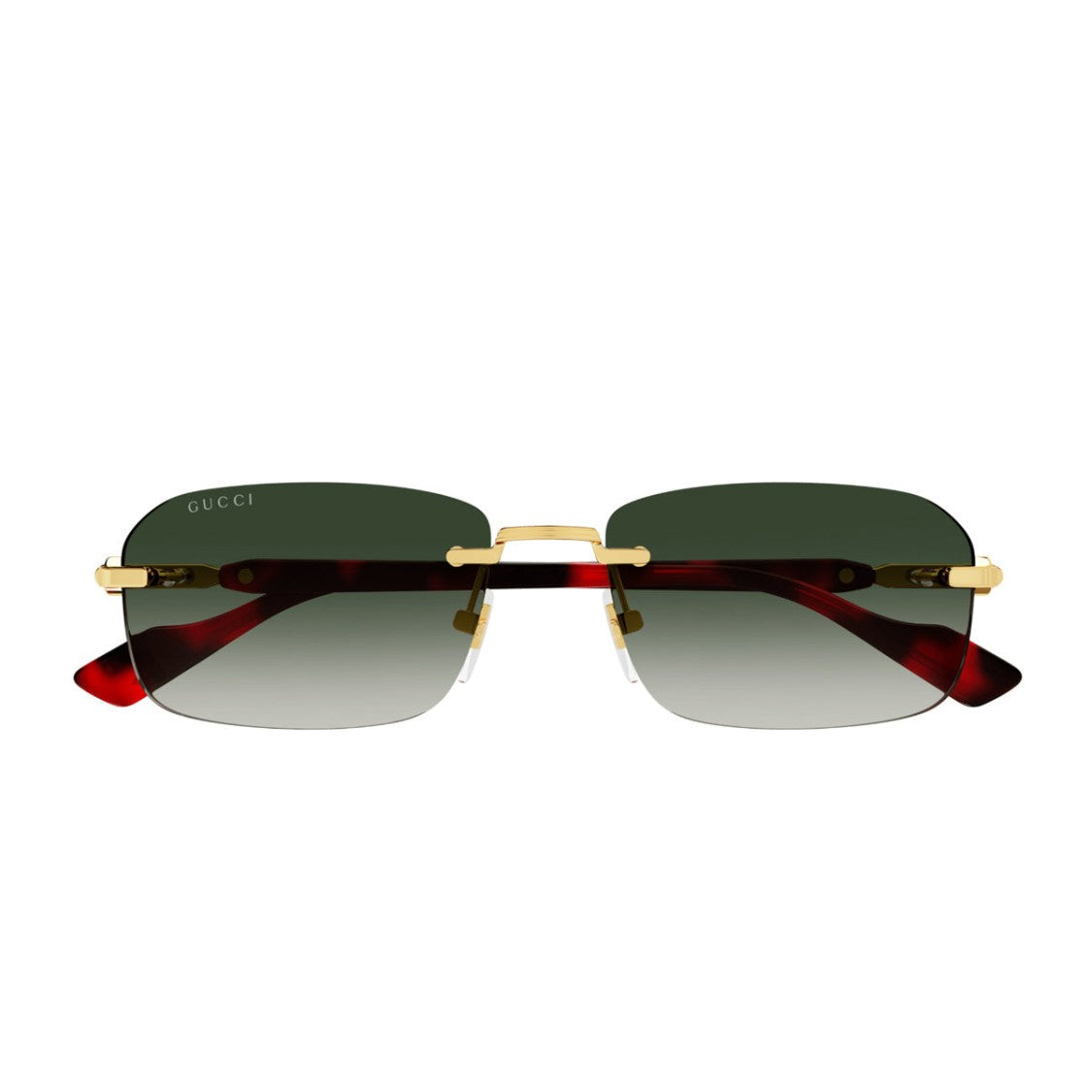 Gucci Gold Havana Linea Sign Gg1221s Rimless Rectangular Sunglasses