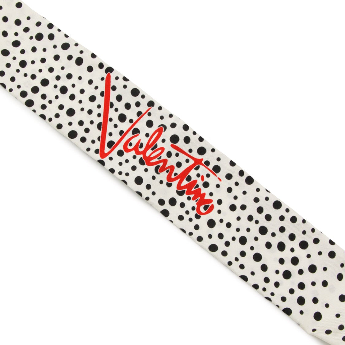 Valentino Garavani Silk Scarf With Polka Dots And Red Pointed Tip