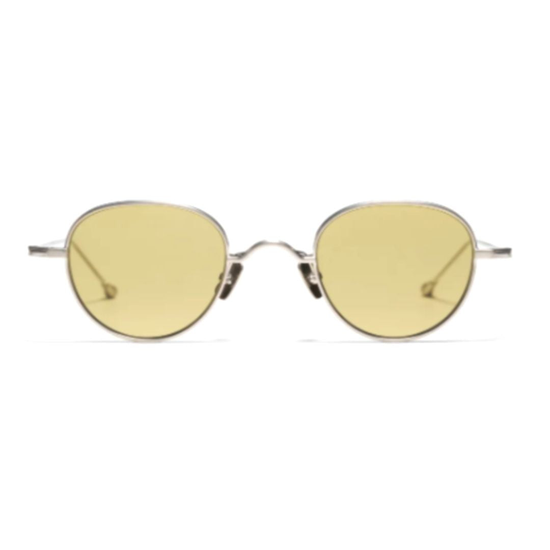 Peter And May Guru Rounded Titanium Sunglasses With Subtle Silver Finish