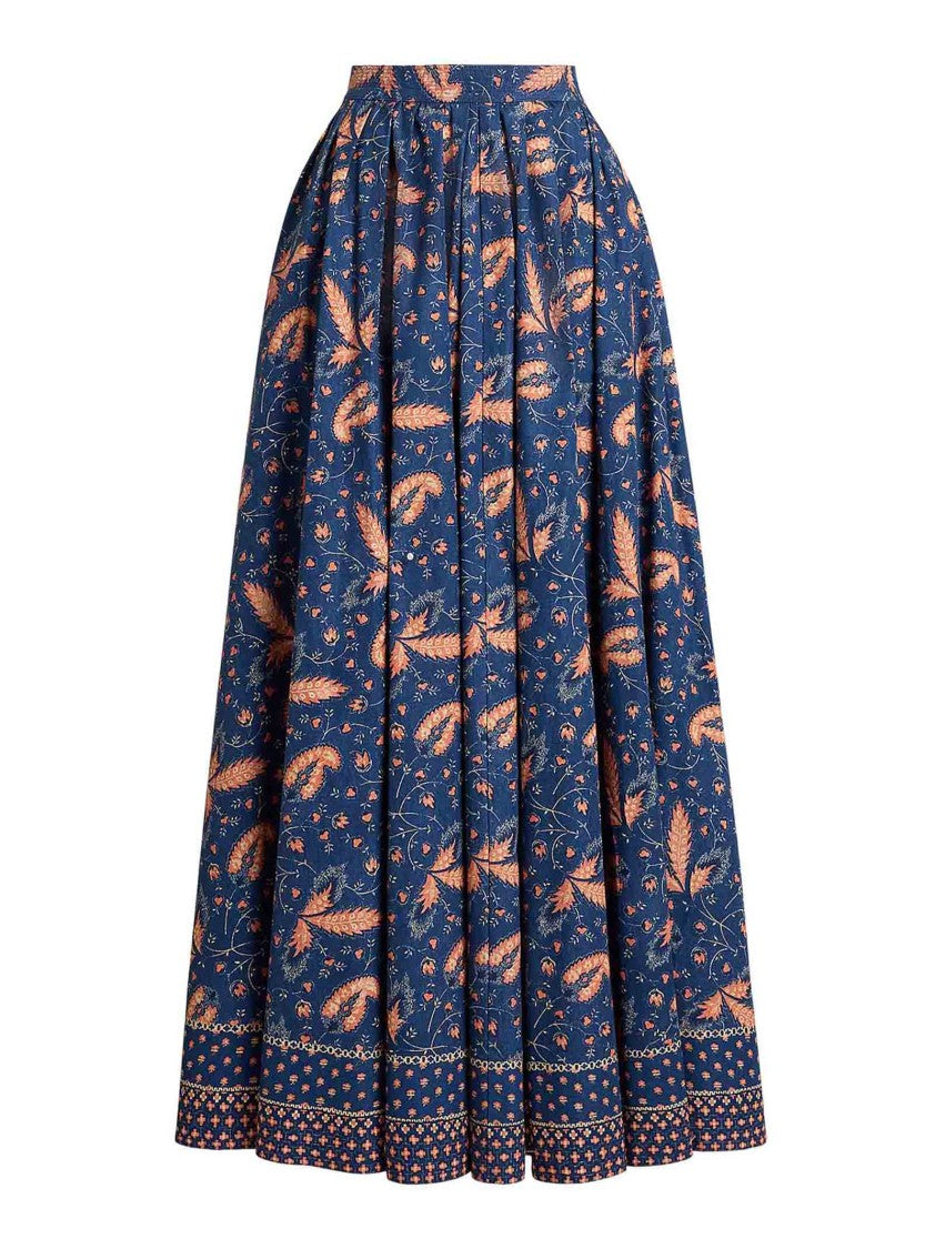 Polo Ralph Lauren A-Line Midi Skirt With Prairie Flower Print