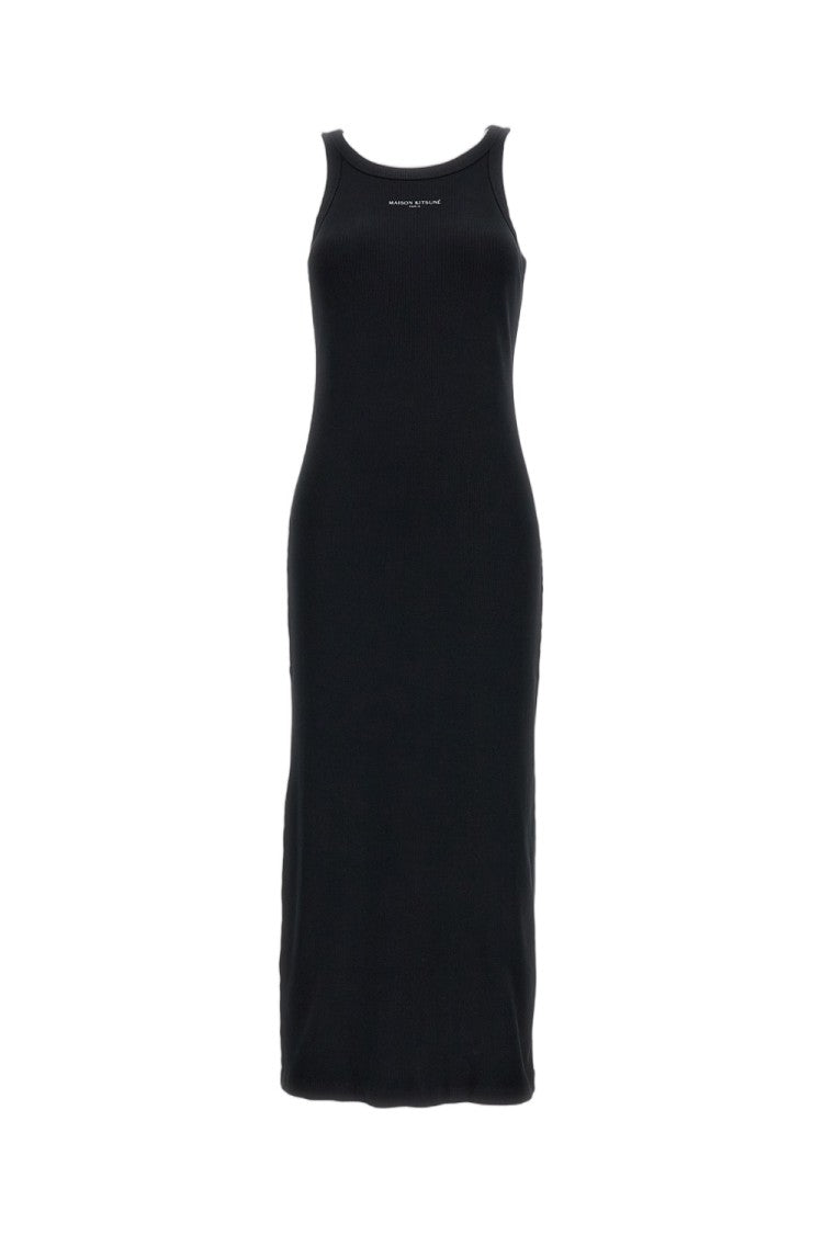 Maison Kitsuné Ribbed Cotton Midi Dress