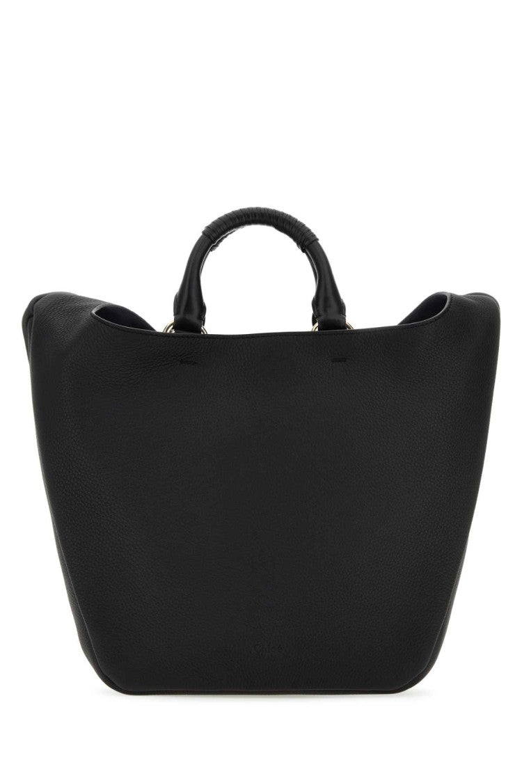 Chloé Black Leather Medium Deia Handbag