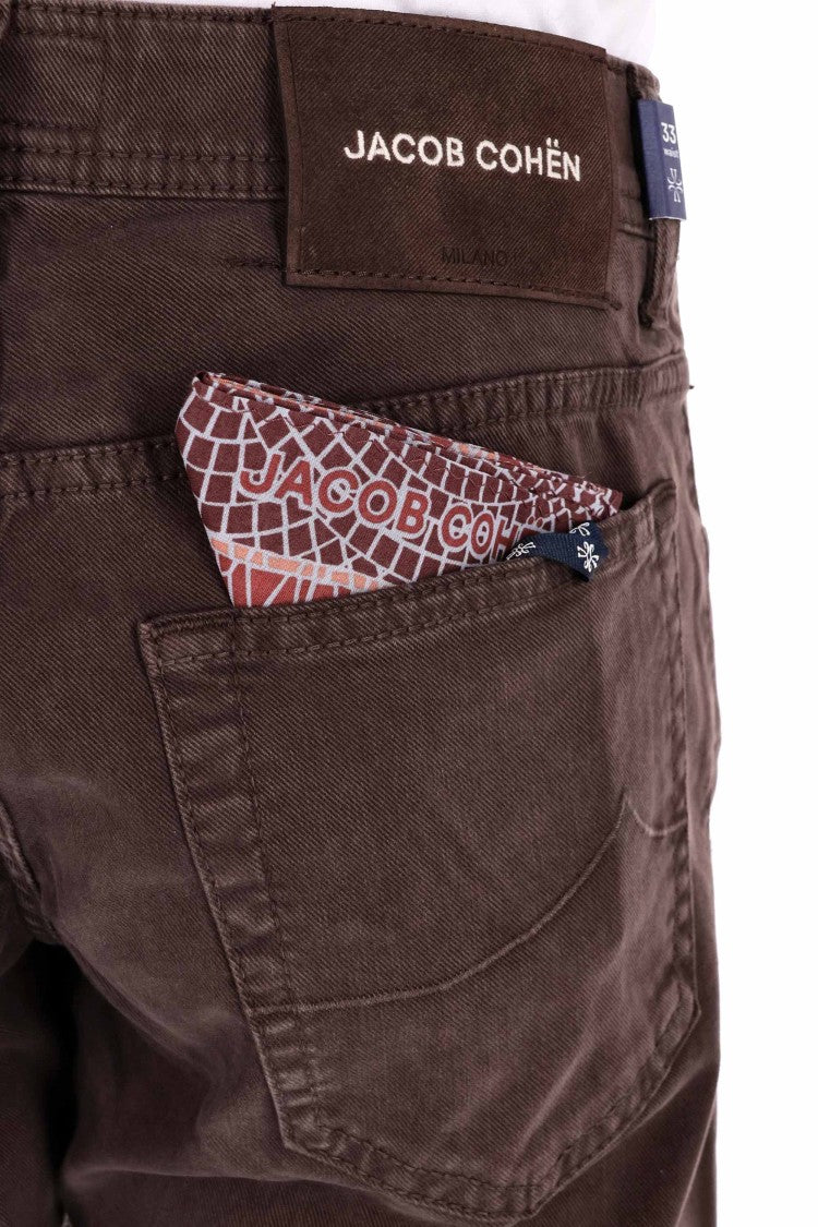 Jacob Cohen Scott Fit Peach Hand Cotton 5-Pocket Trousers