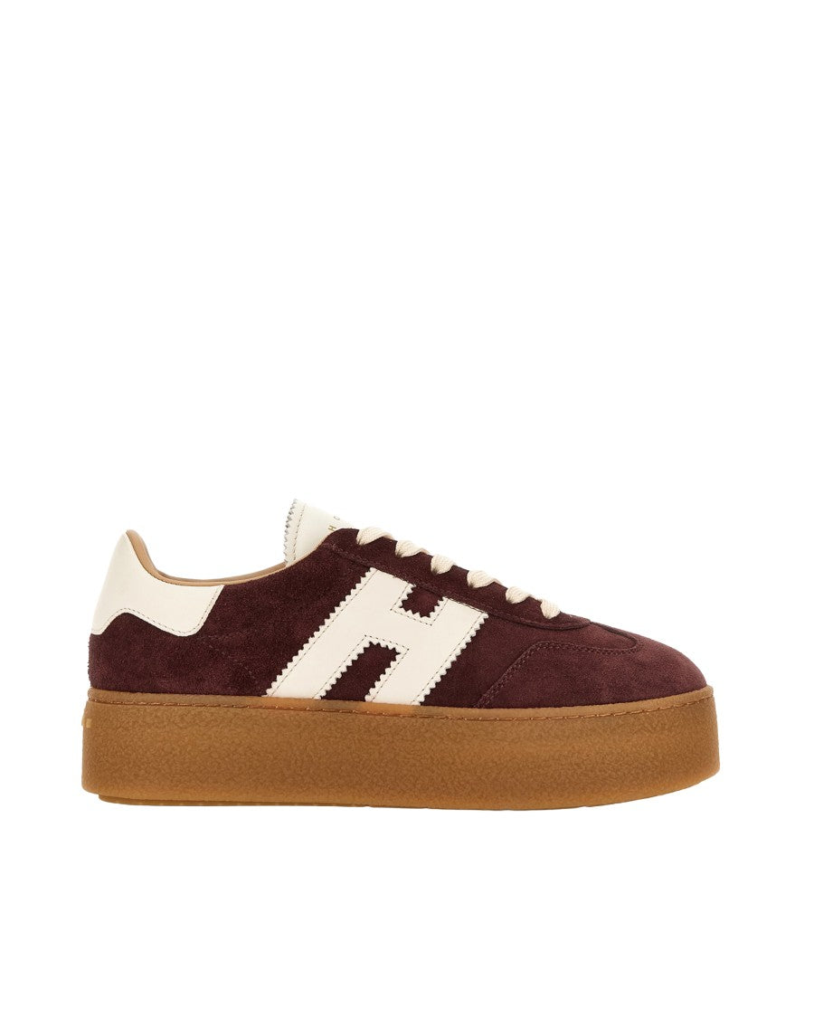 Hogan Bordeaux Cool Suede Leather Sneakers