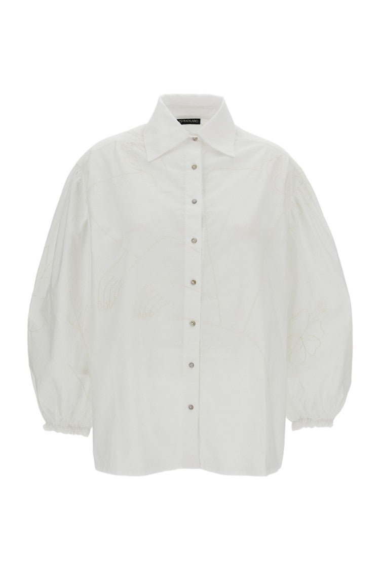Estrafalario Long-Sleeved Cotton Shirt With Pointed Collar