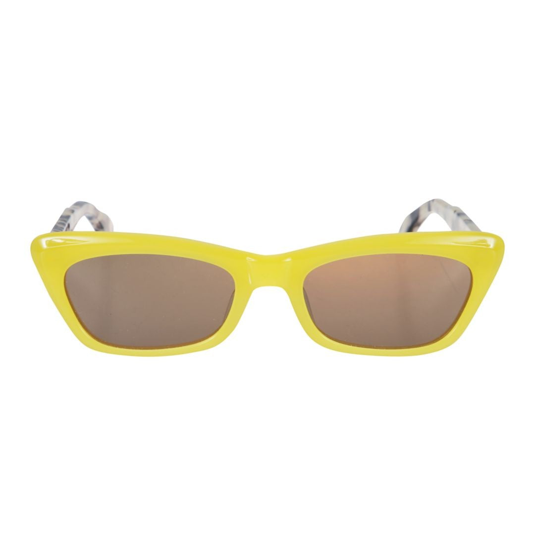 Kador Popstar Rectangular Sunglasses With Bold Yellow Frame