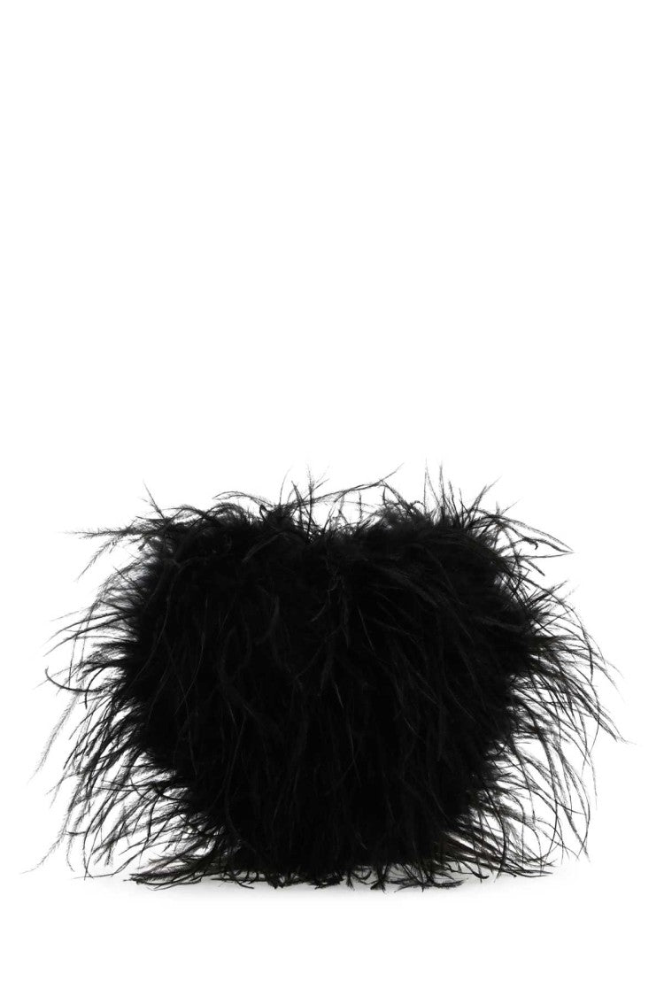 Alexander Wang Black Feathers Clutch