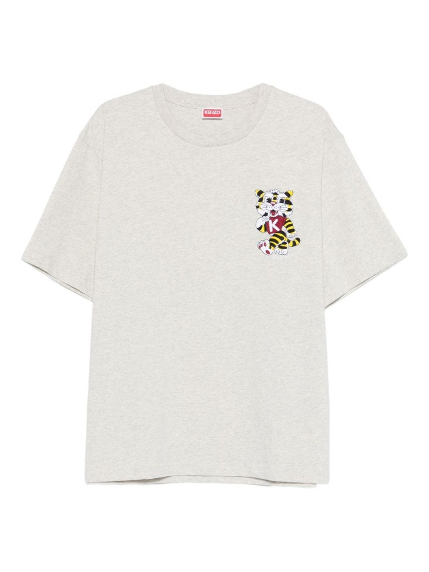 Kenzo Embroidered Tiger Patch Silk Nylon T-Shirt