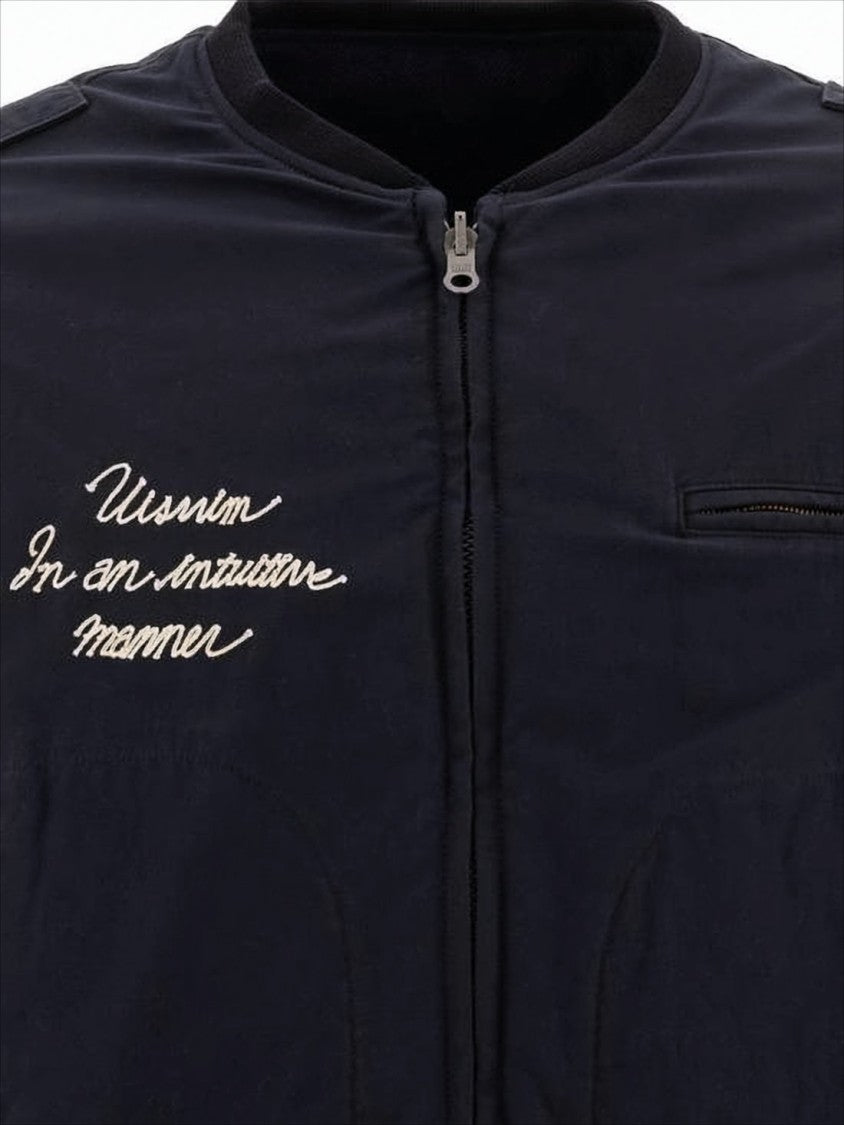 Visvim Black Jacket With Stand Collar