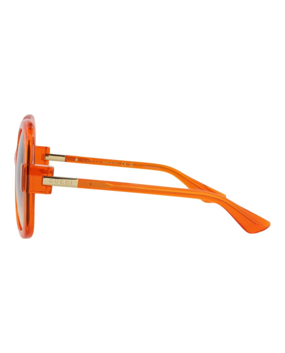 Gucci Round-Oval Frame Sunglasses With Gradient Lenses