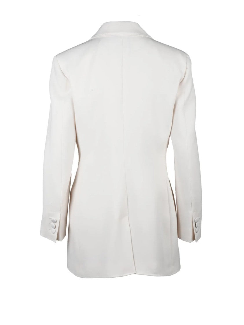 Ratajkowski X Marella White Triacetate Polyester Double-Breasted Jacket