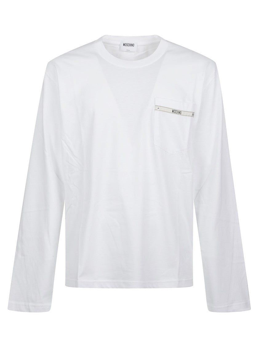 Moschino Long Sleeve Zipped Cotton T-Shirt