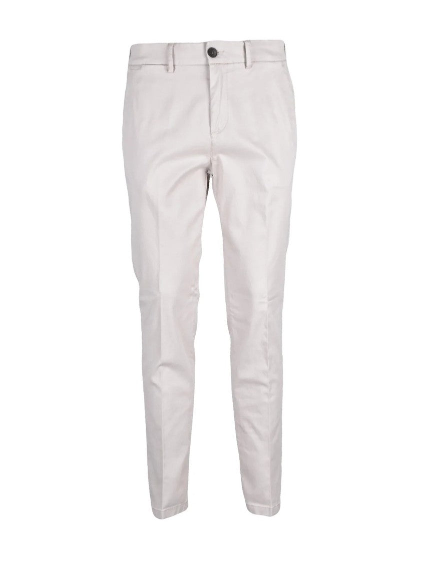Cruna Beige Stretch Cotton-Blend Tailored Formal Pants