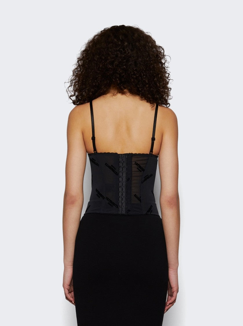 Vetements Metalized Wrinkled Corset Top Grey Check