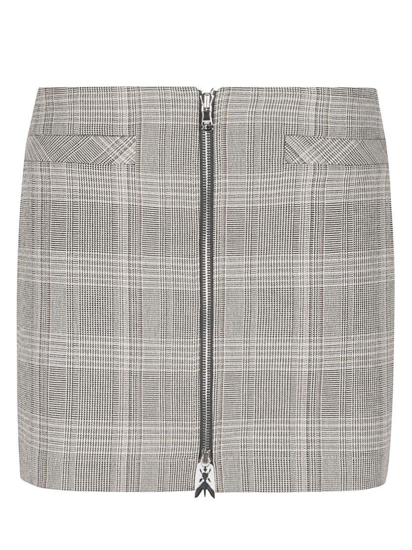 Patrizia Pepe Plaid Structured Flap-Pocket Polyester-Blend Mini Skirt