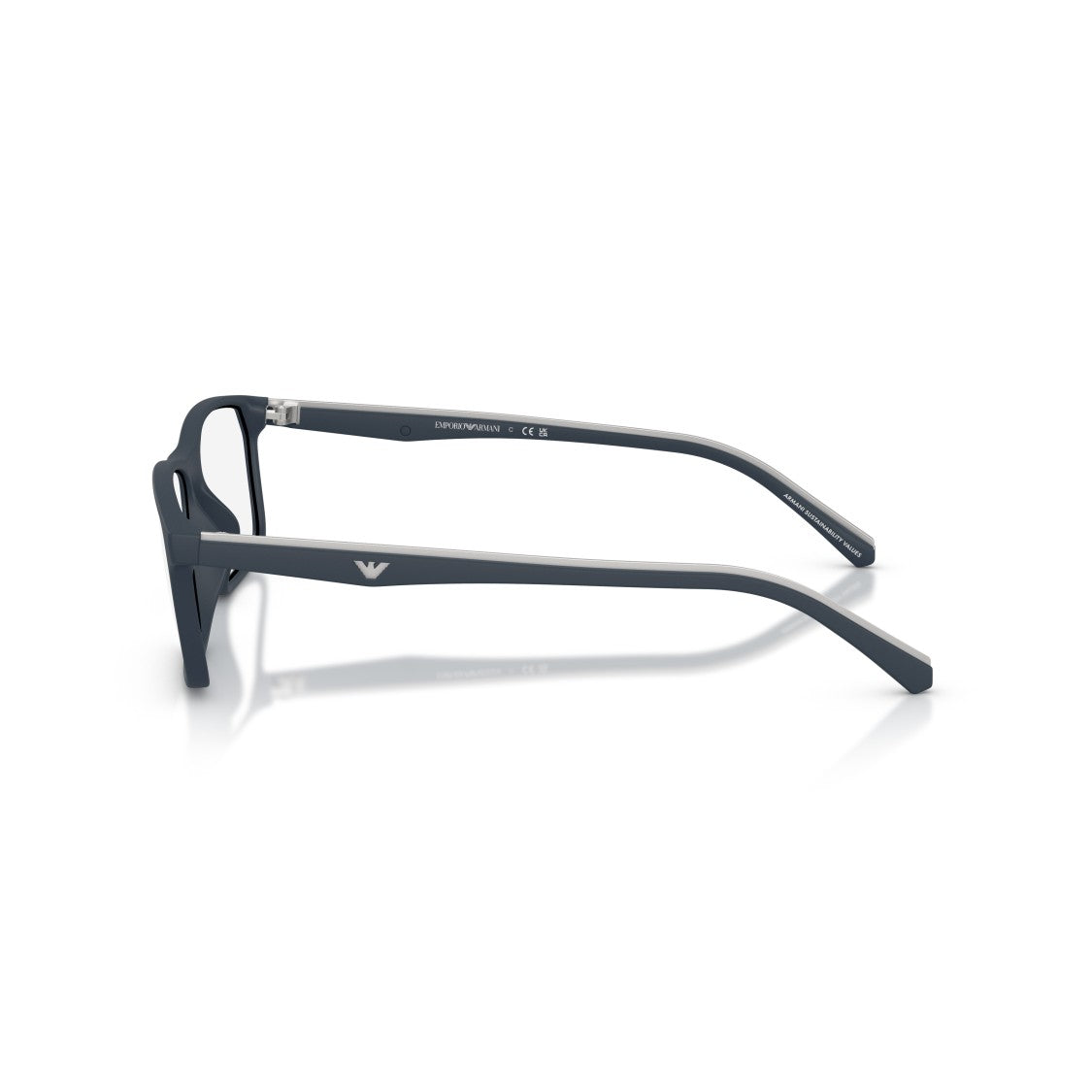 Emporio Armani 0Ea3266u Rectangular Matte Black Eyeglass Frames With Subtle Branding