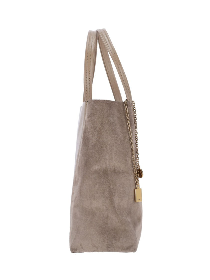 Chloé "Spin" Tote Bag, In Brown Hammered Leather