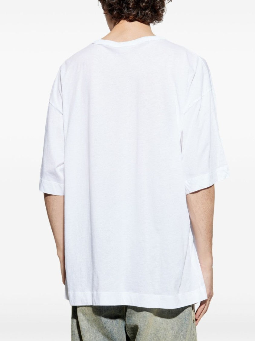 Dries Van Noten White Relaxed Fit Abstract Floral T-Shirt