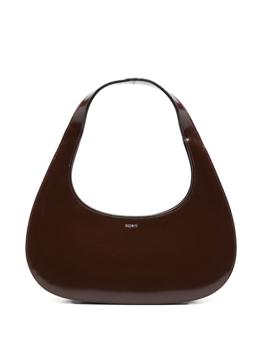 Coperni Crescent-Shaped Brown Leather Shoulder Bag