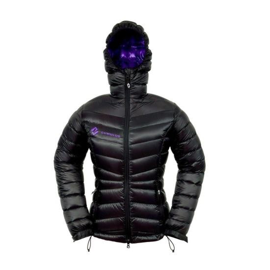 Cumulus Quilted Black Puffer Jacket With Fitted Silhouette And Contrasting Hood