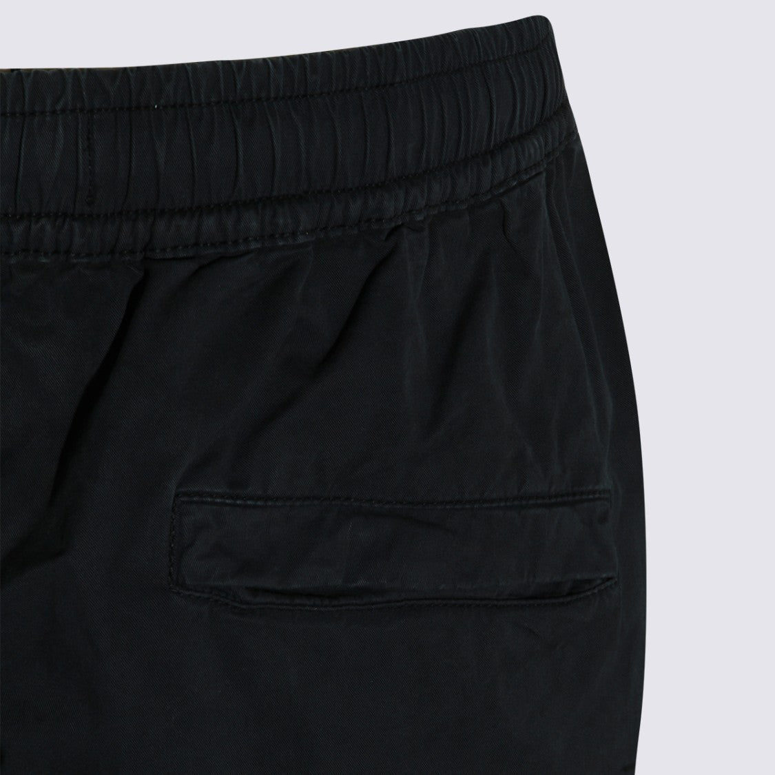 Stone Island Tapered Black Trousers With Elastic Waistband And Cargo Pockets