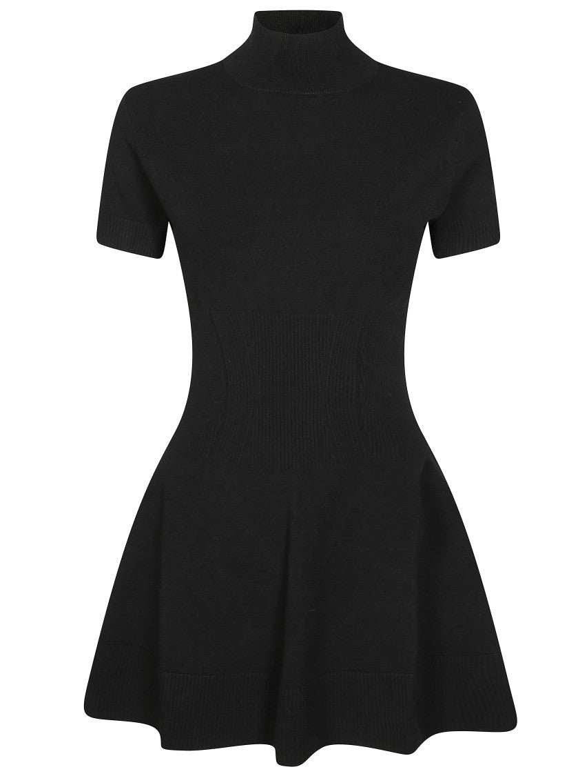Dondup Fitted Black Dress With High Neckline