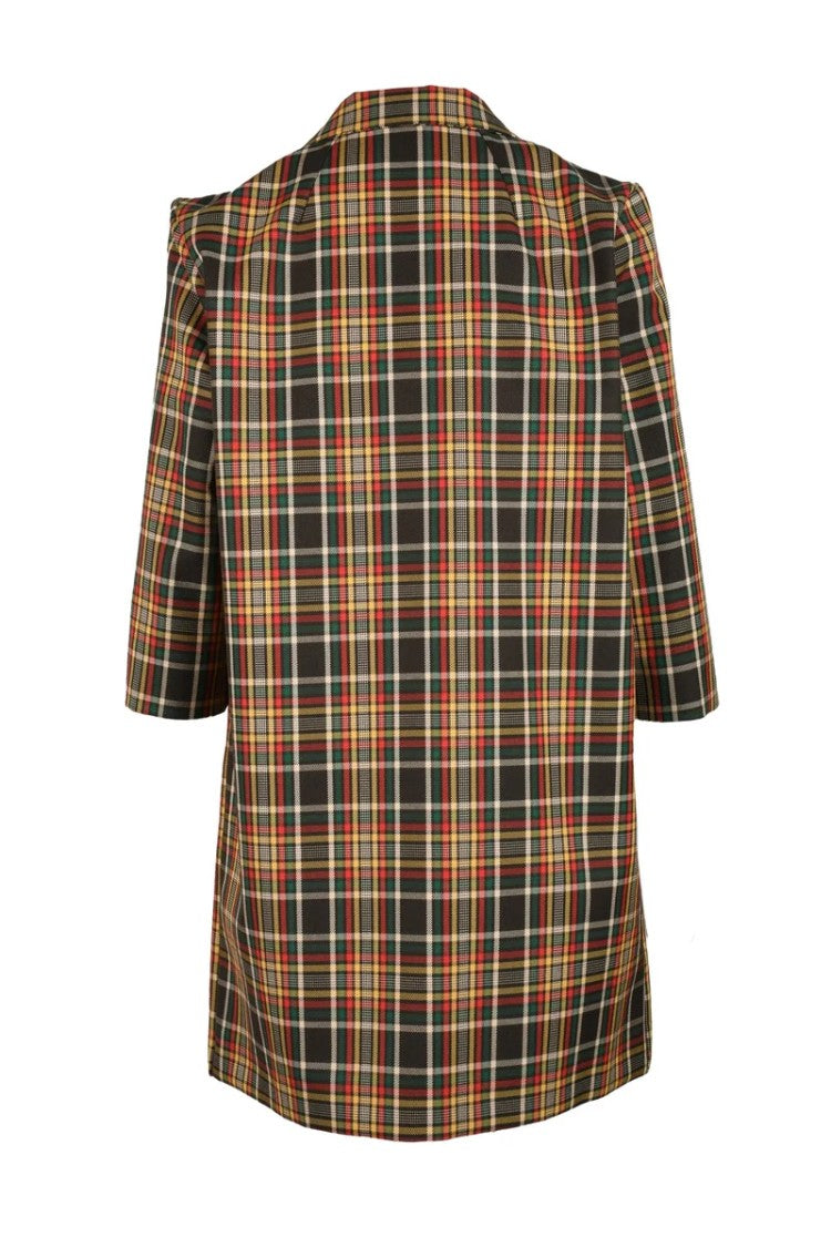 Bottega Martinese Plaid Patterned Short Cotton Coat